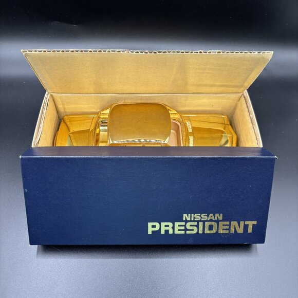 Vintage Nissan President Gold Car Cigarette Case Ashtray‎ Music Box Rare - Picture 10 of 10